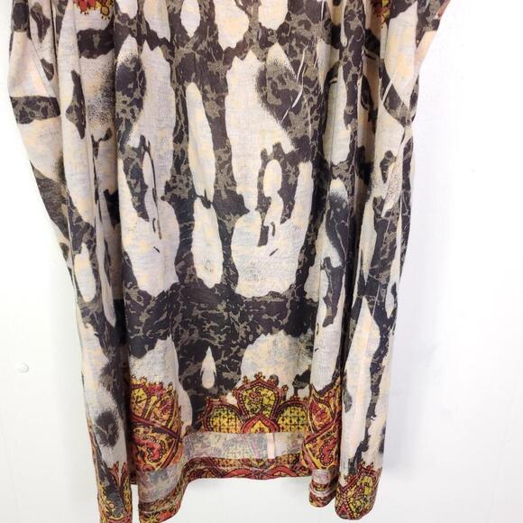 One World Top Womens XL Cutout Embroidered Sleeves Artsy Abstract Sequin Neck - Picture 3 of 12